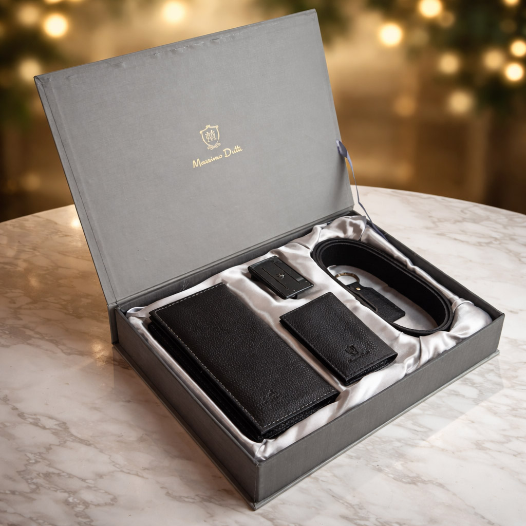 ست کیف و کمربند 4 تکه ماسیمو دوتی با هارد باکس مدل لپ تاپی